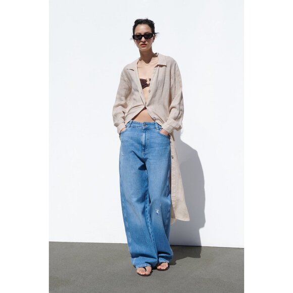 Zara Linen Button Up Tunic - Picture 2 of 13